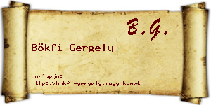 Bökfi Gergely névjegykártya